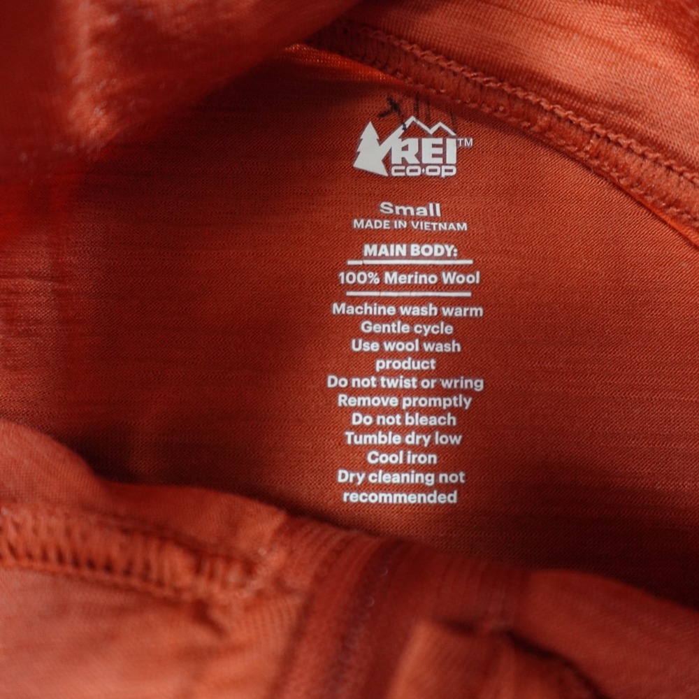 REI Merino 185 Half Zip Womens Small Orange 100% Merino Wool Base Layer - Picture 5 of 10